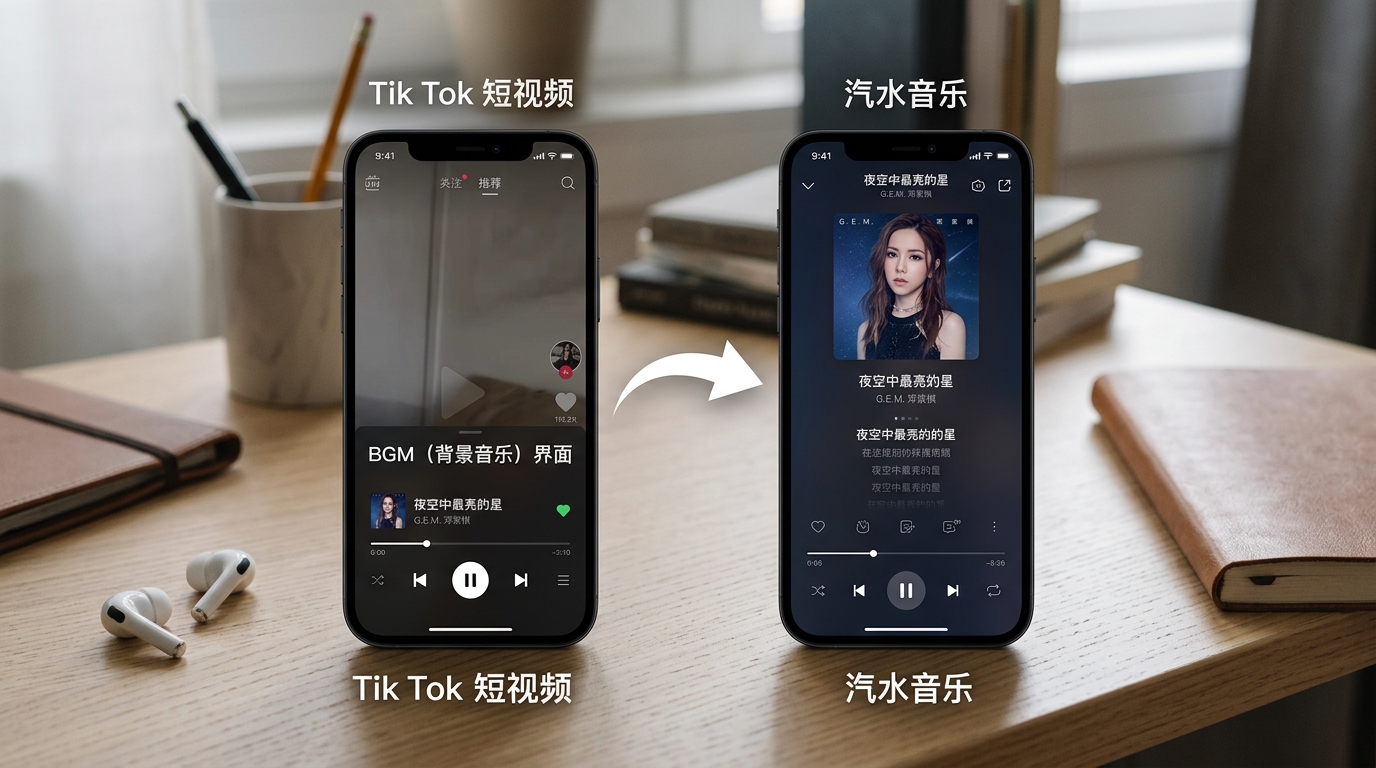 抖音热门歌曲同步进汽水音乐的曲库打通机制