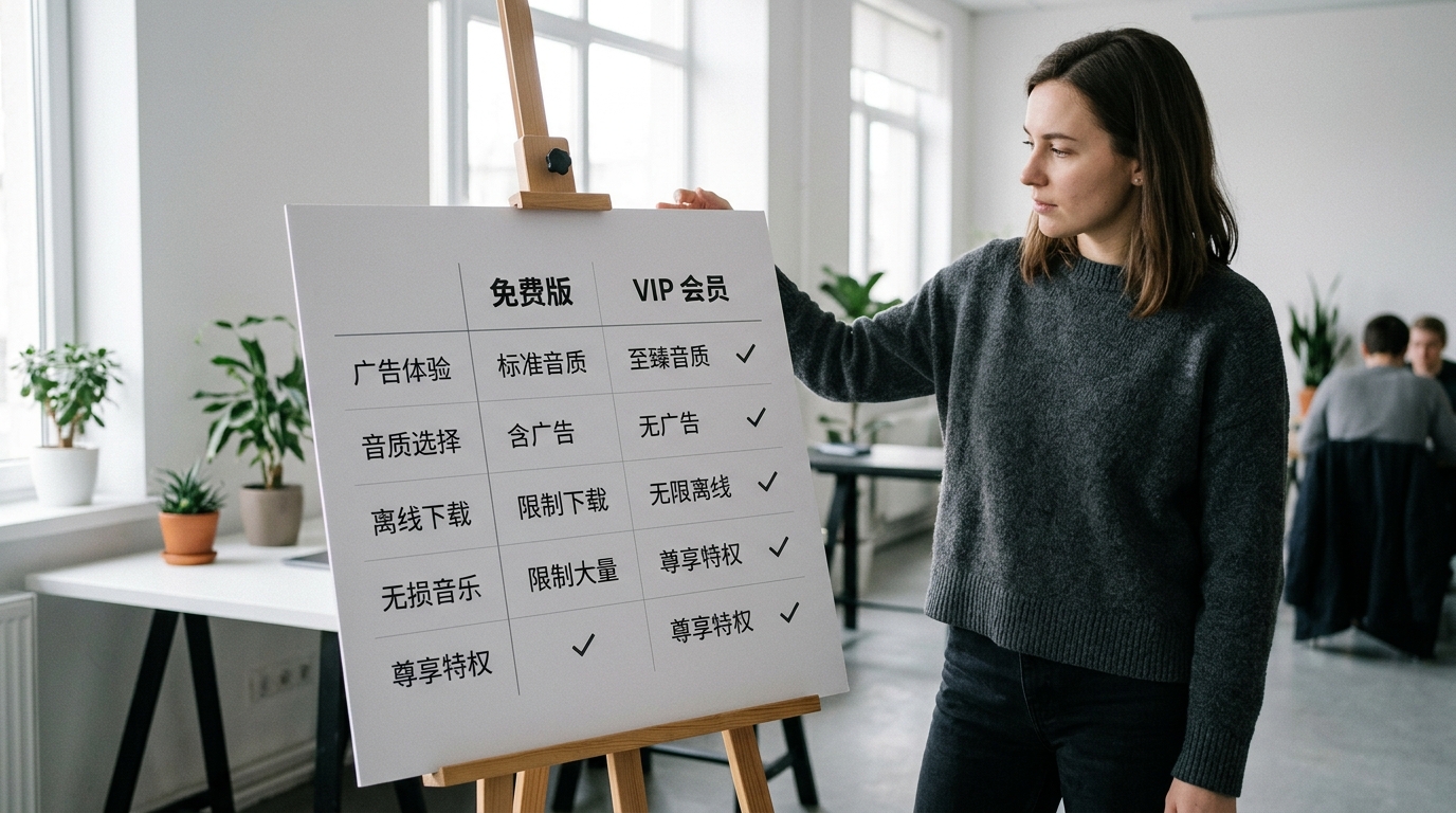 汽水音乐下载免费与VIP权限对比