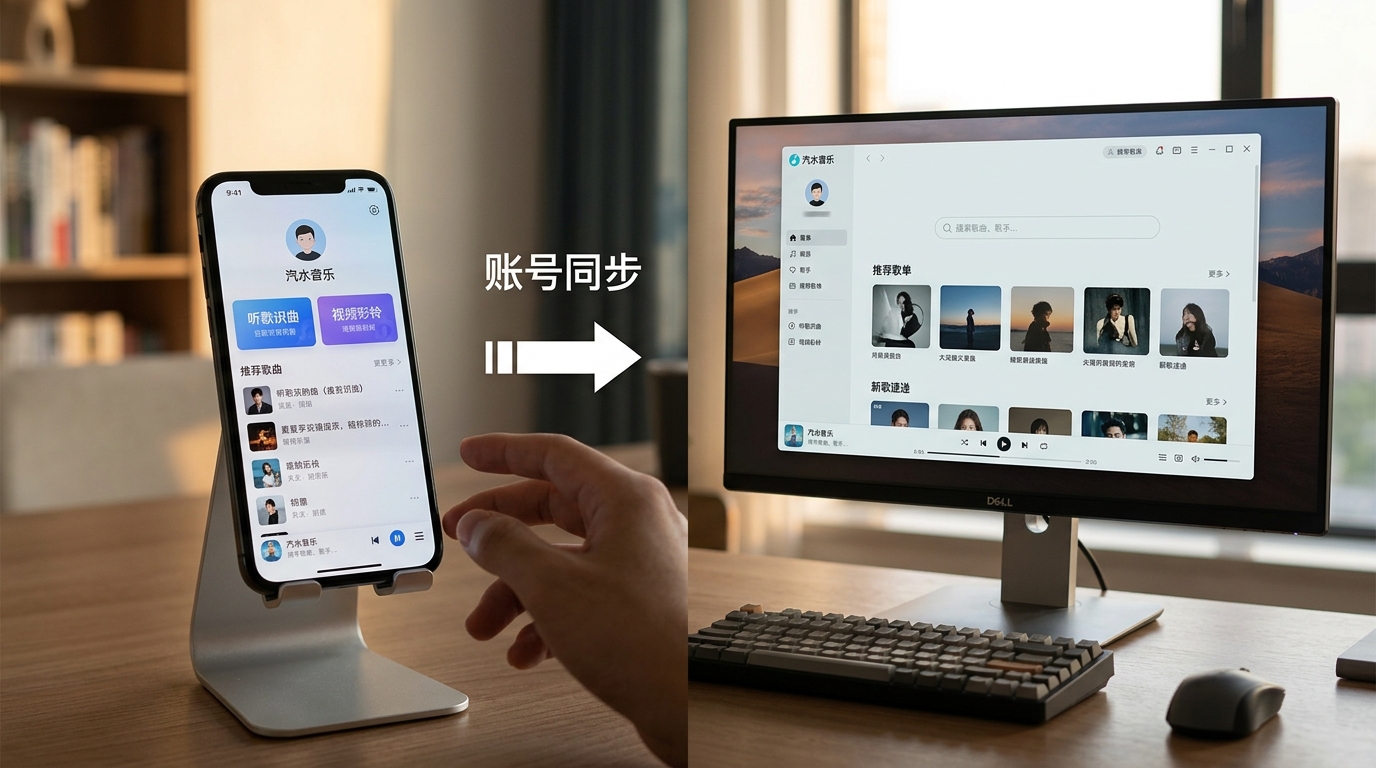 汽水音乐电脑版与手机版功能差别及歌单同步对比