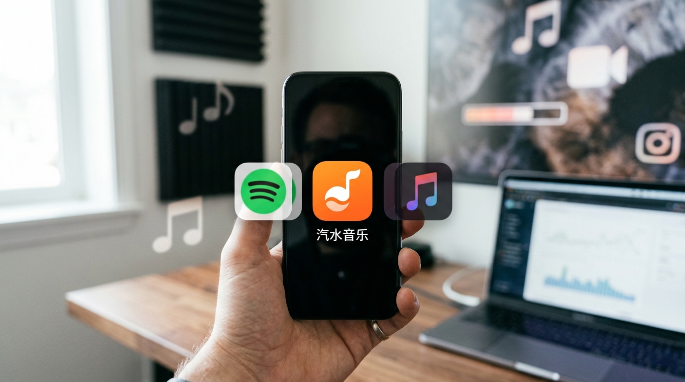 汽水音乐下载与网易云QQ音乐曲库定位对比