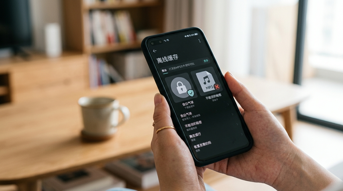 汽水音乐下载仅支持App内加密缓存,无法导出MP3文件